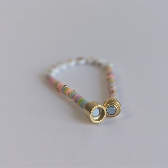 Kendra Scott Reece "OPTIMIST" Friendship Bracelet Pastel Pink Purple Blue Gold - Picture 9 of 9